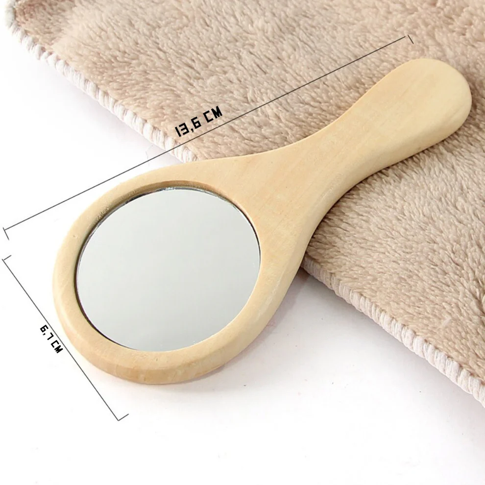 Oglindă din lemn mică – decor de botez, accesoriu pentru tava bebelușului